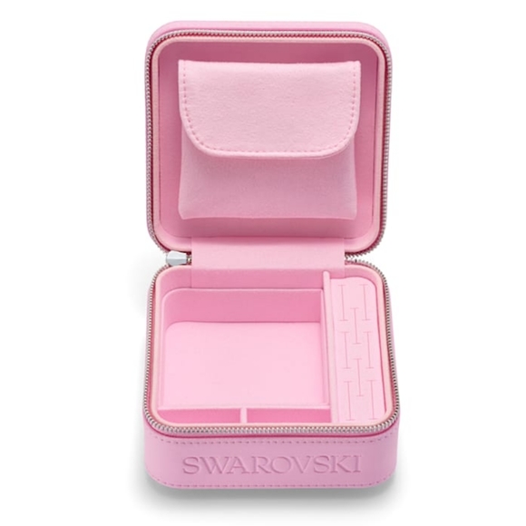 Swarovski Iconic Swan COG Pink Zip Travel Jewelry Box - Picture 2 of 13